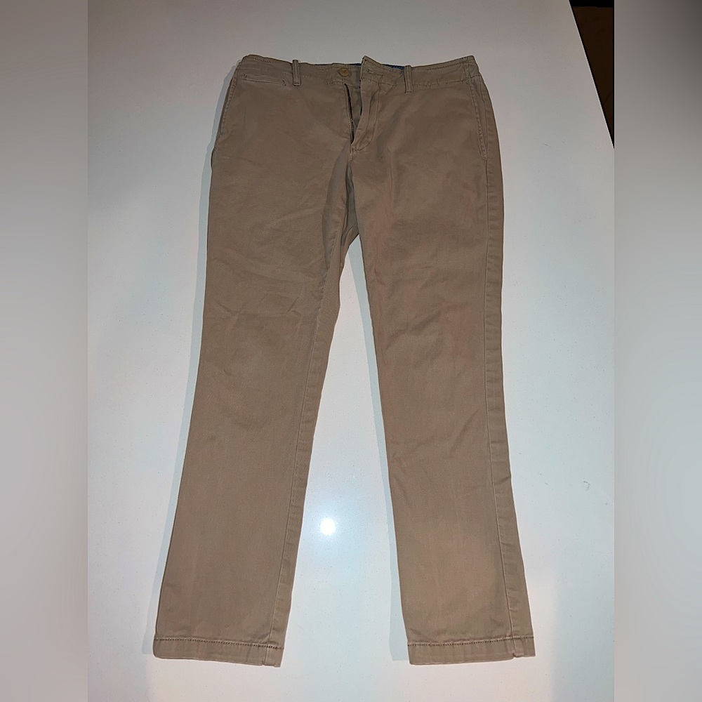 Mutual Weave Khaki Pants Tailored Tapered Fit 32x30